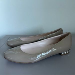 Nursace patent leather tan ballerina flats 37
